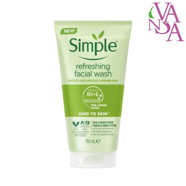 ژل شستشوی صورت سیمپل مدل Refreshing حجم 150میلی لیتر Simple Refreshing Facial Wash Gel 150ml