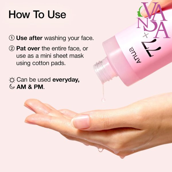 تونر اسنس مرطوب کننده و روشن کننده هلو نیاسینامید آنا Anua Peach VV% Niacin Essence