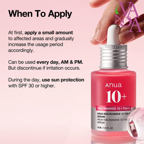 سرم ضد لک نیاسینامید ۱۰% + ترانگزامیک اسید ۴ آنوا Anua Niacinamide 10% + TXA % Dark SpotCorrecting Serum
