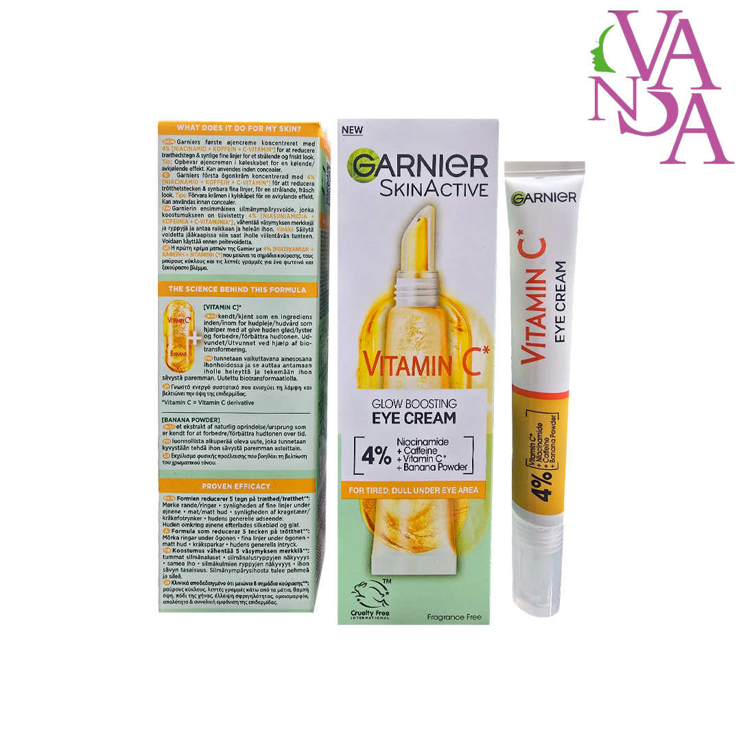 دورچشم ویتامین سی گارنیر اروپایی Garnier Vitamin C Bright Lightening Eye Cream