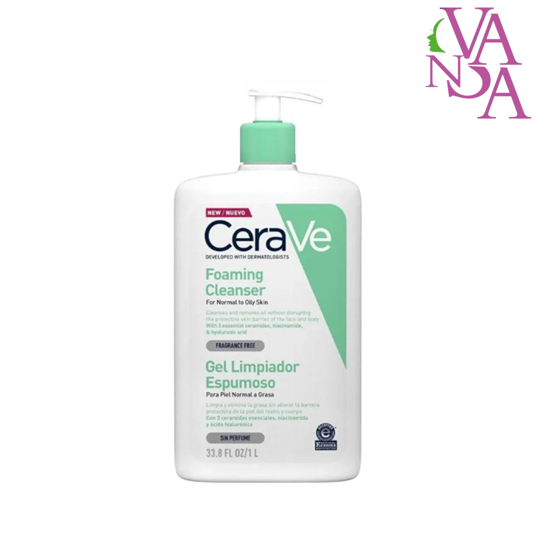 فوم شستشو صورت پوست نرمال تا چرب سراوی CeraVe Foaming Cleanser 1L