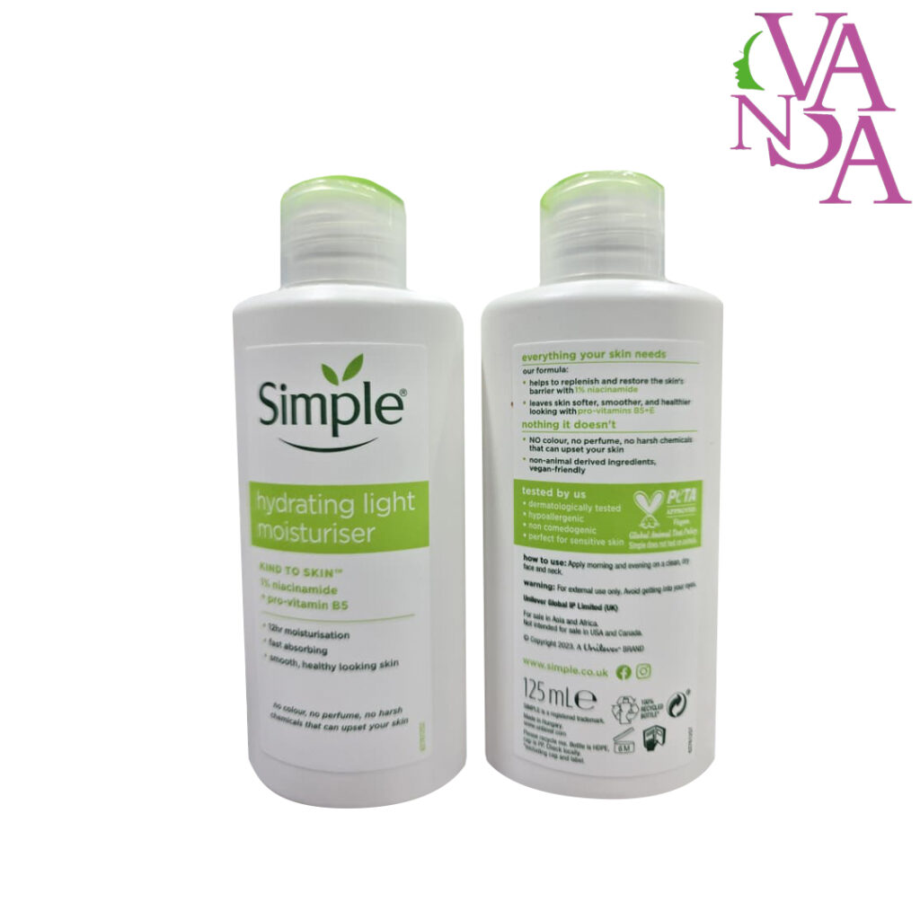 کرم آبرسان و مرطوب کننده سیمپل مدل لایت حجم 125 میل Simple hydrating light moisturiser