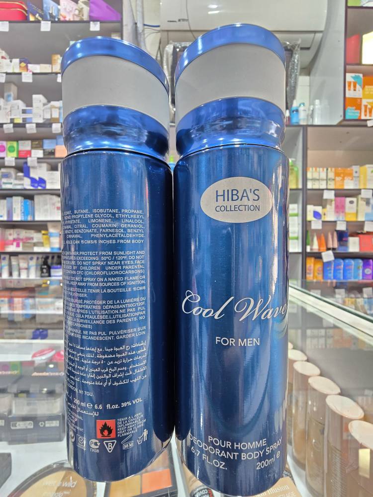 اسپری لباس و بدن هیباس مدل Cool Wave FOR MEN 200ml اسپری لباس و بدن هیباس مدل Cool Wave FOR MEN 200ml