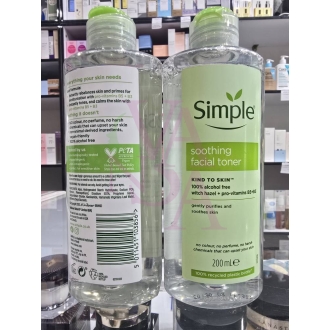 تونر تسکین دهنده و آبرسان سیمپل مدل Soothing Facial Toner