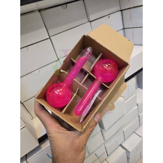 ماساژور صورت گوی یخی صورتی بسته ۲ عددی نشکن شیشه ای