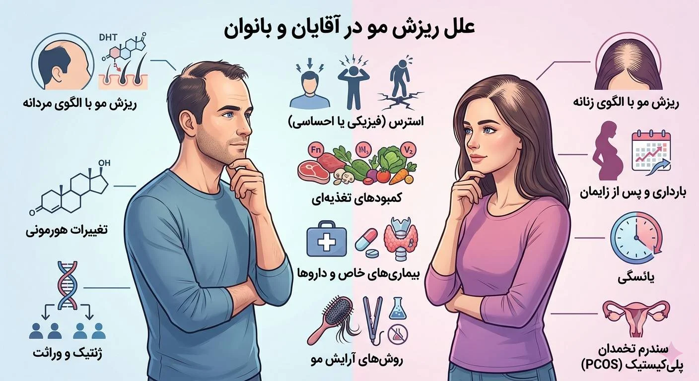 علت ریزش مو چیست