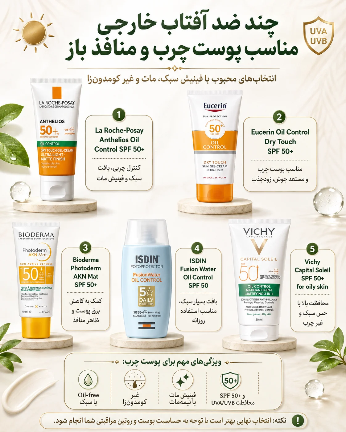 بهترین ضد آفتاب خارجی برای پوست چرب با منافذ باز