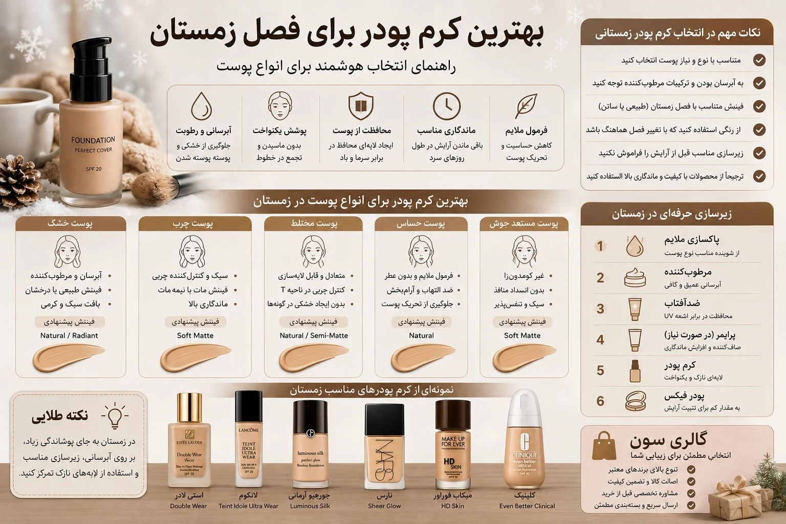 بهترین کرم پودر برای فصل زمستان