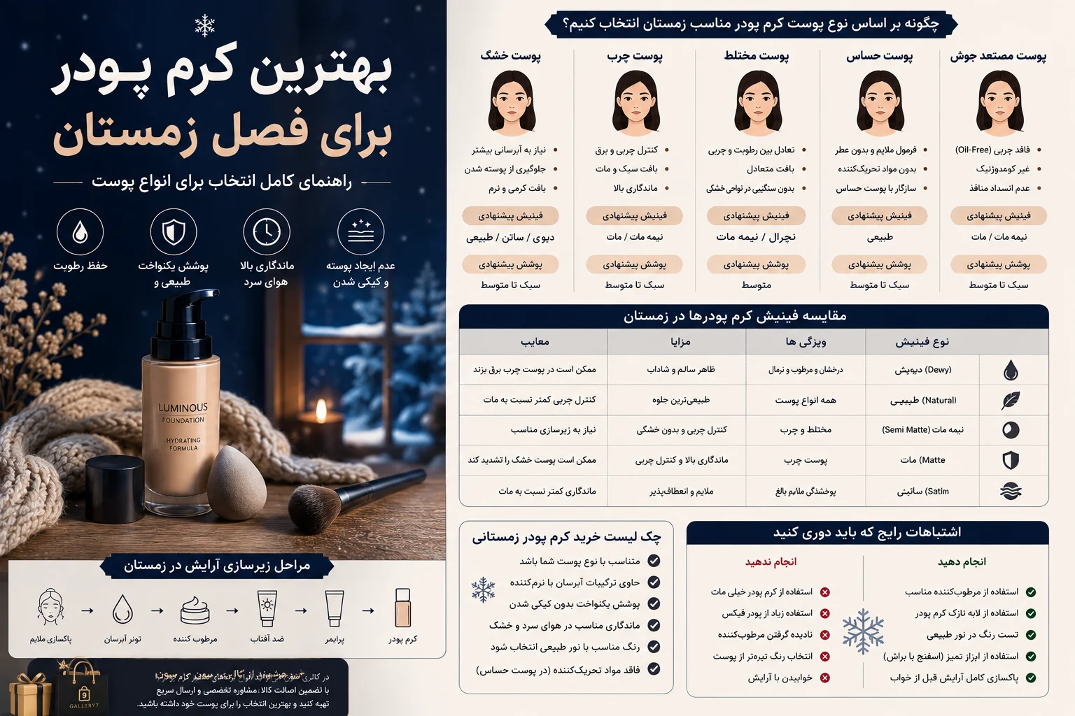 بهترین کرم پودر برای فصل زمستان