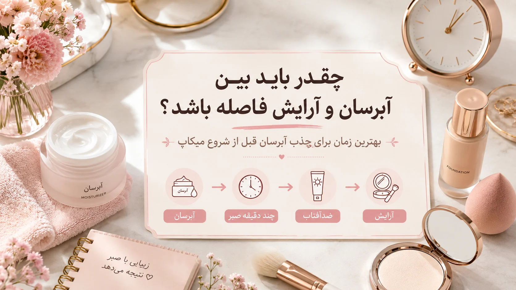 چقدر باید بین آبرسان و آرایش فاصله باشد